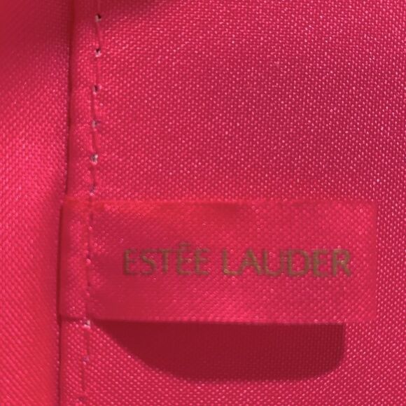 ESTEE Lauder Makeup case train case zip closure bow handle candy charm NEW - Picture 9 of 14